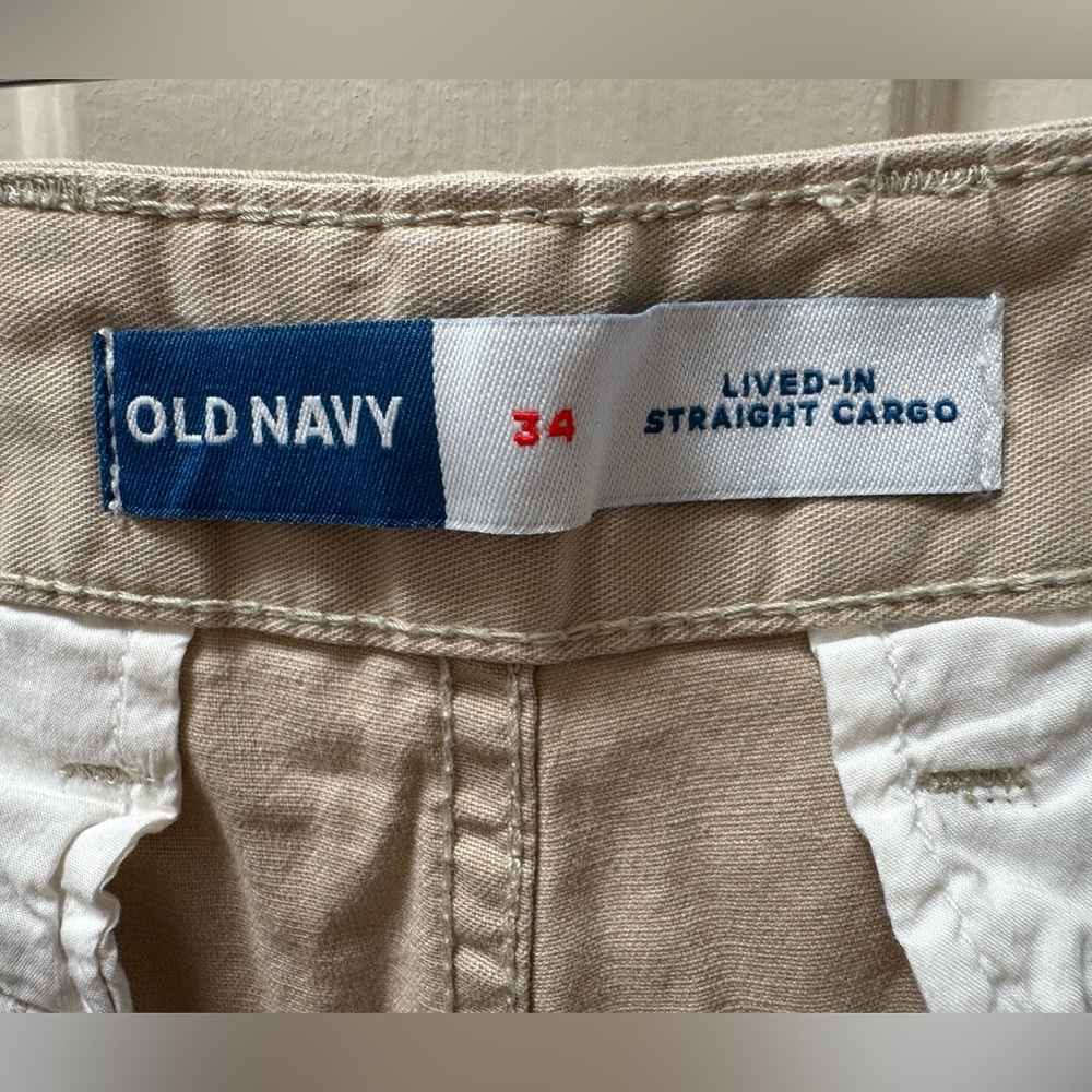 NWT Old Navy Men’s 34 Lived-In Straight Cargo Shorts, A Stone’s Throw - Picture 5 of 8